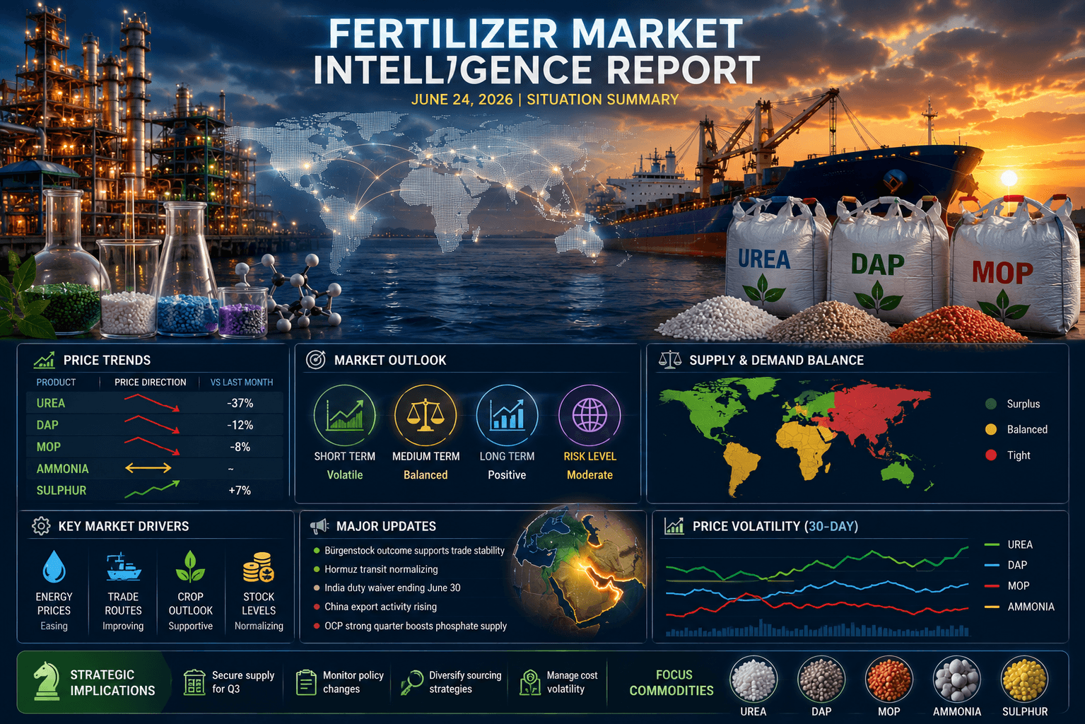 Fertilizer Market Intelligence Report: June 24, 2026 Situation Summary