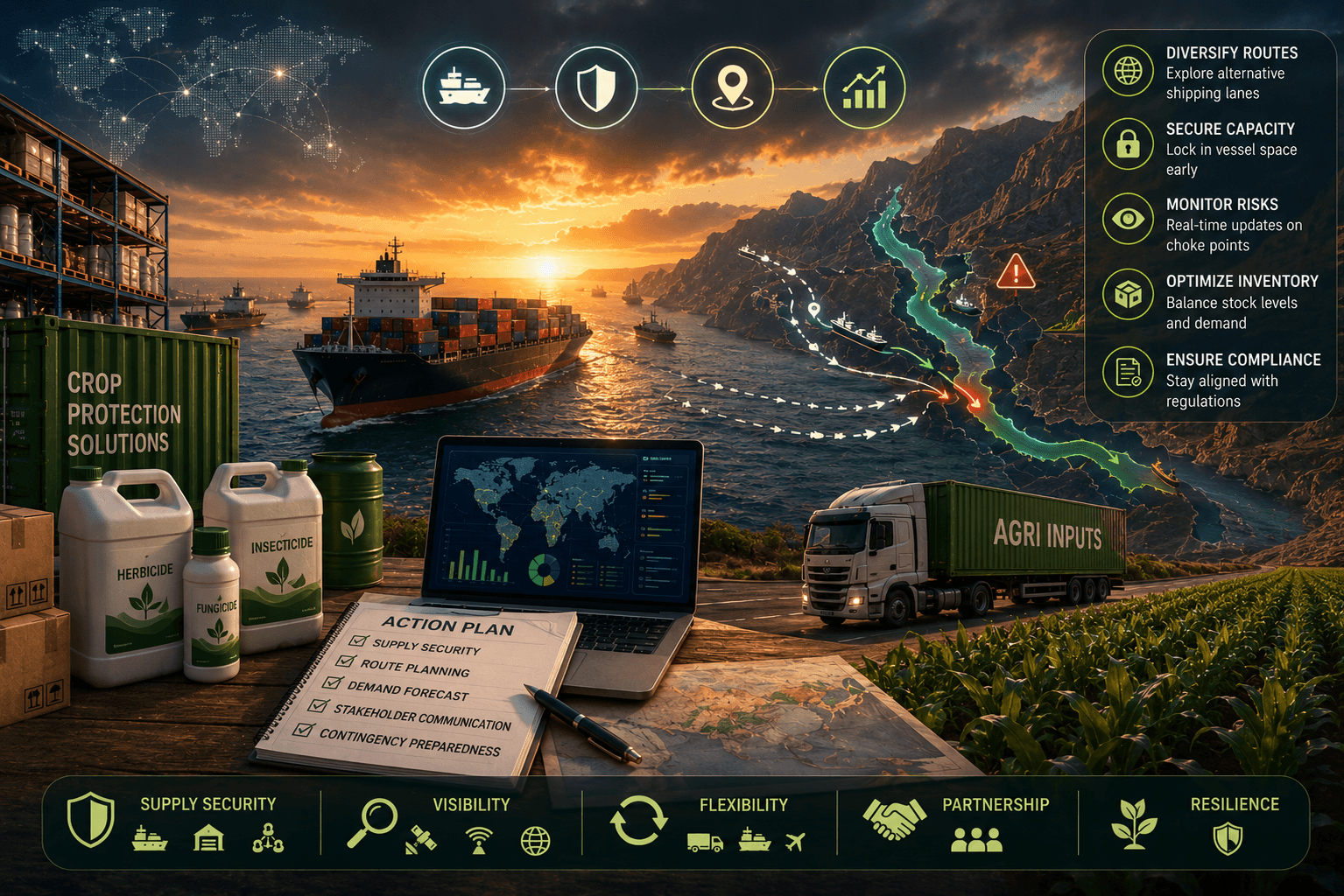 Logistiek vir gewasbeskerming: Hoe om die finale fase van die Hormuz-ontwrigting te navigeer